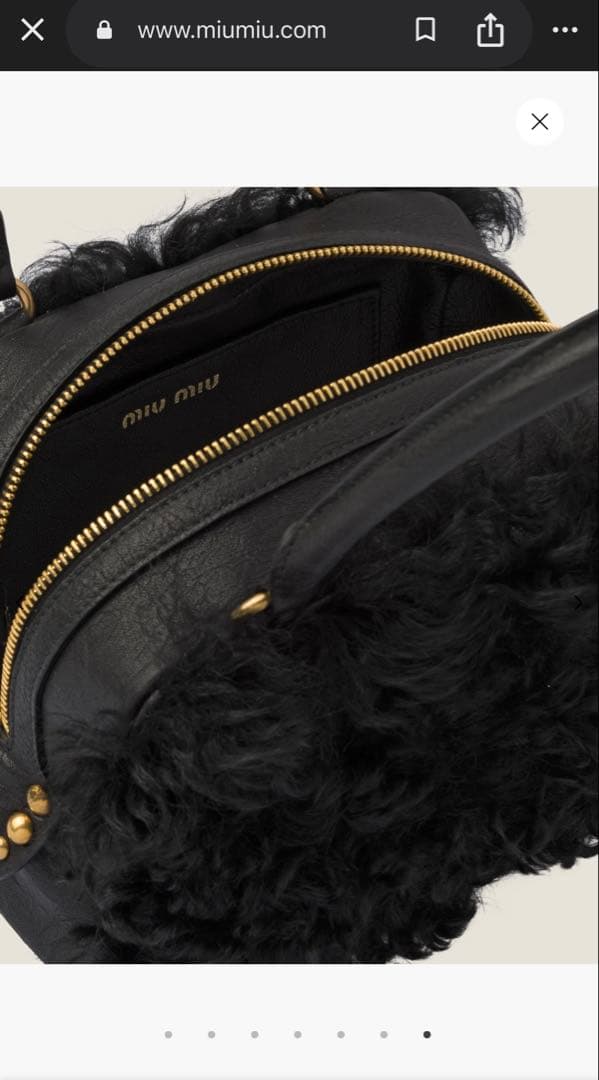 ほぼ新品同様 美品 Miu Miu リアルムートン ファー ショルダーバッグ