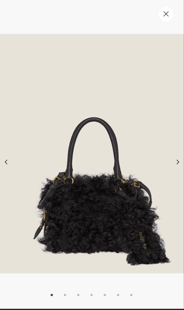 ほぼ新品同様 美品 Miu Miu リアルムートン ファー ショルダーバッグ
