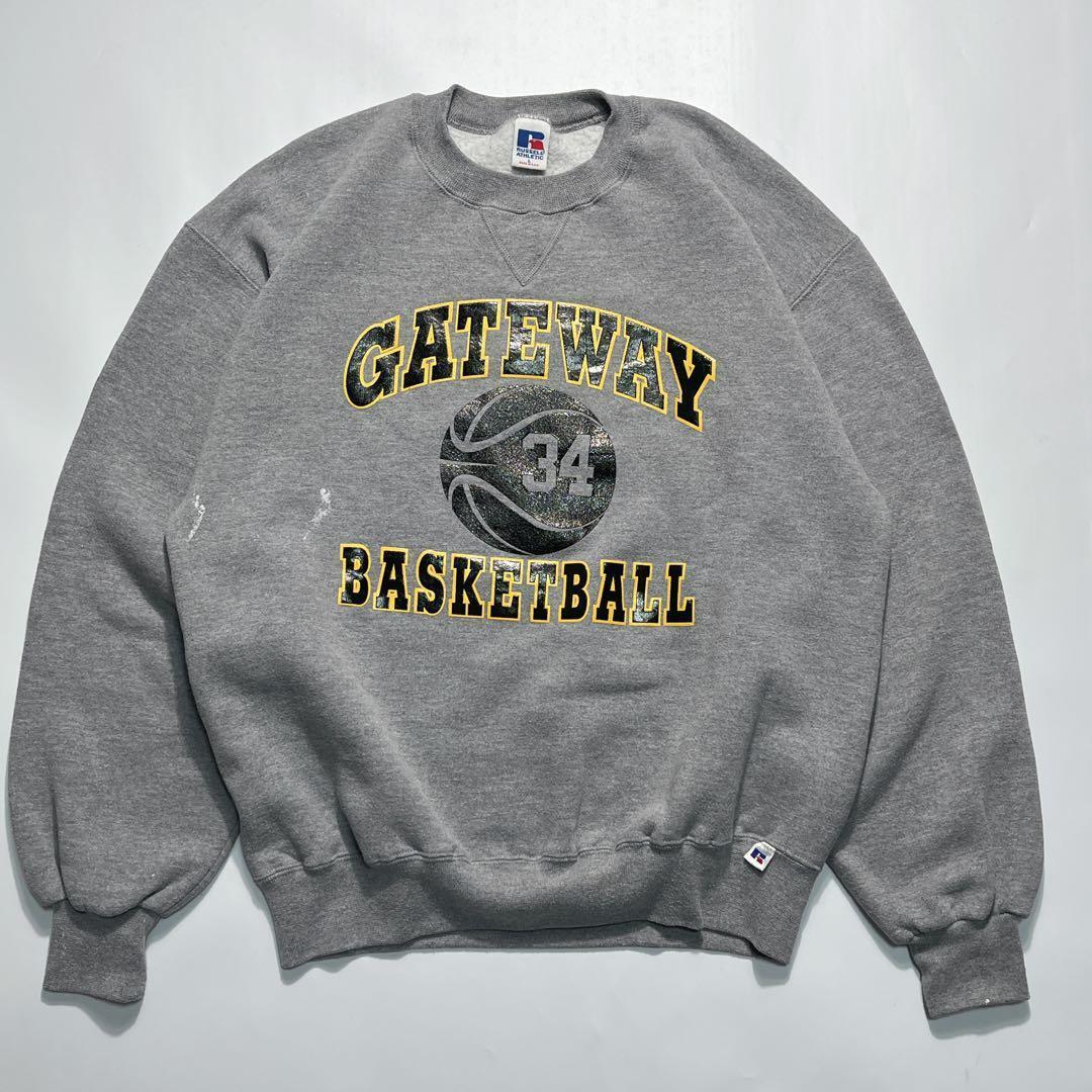 90s ラッセル USA製 スウェット トレーナー L グレー 前V ＊7406