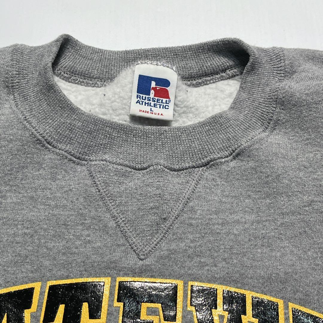 90s ラッセル USA製 スウェット トレーナー L グレー 前V ＊7406