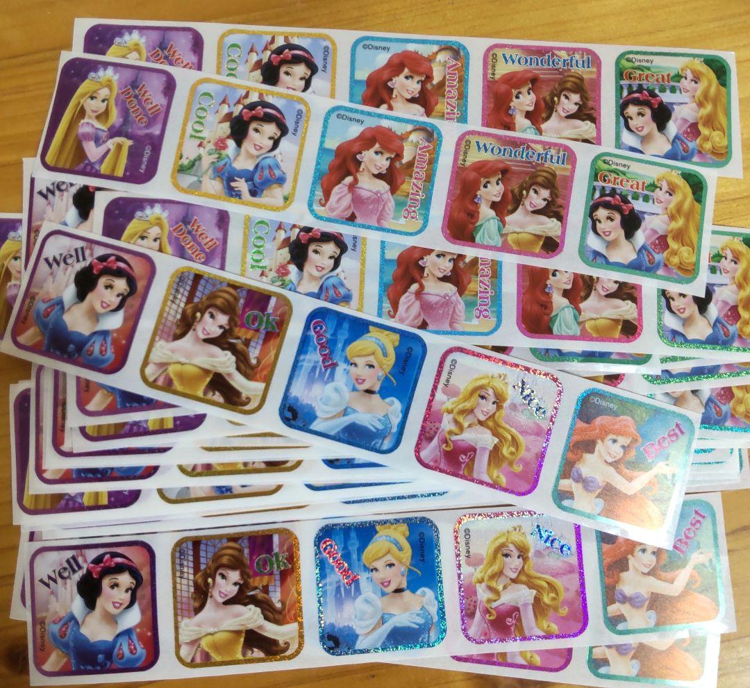 ディズニープリンセス ホログラムステッカーセット 100枚 ごほうび