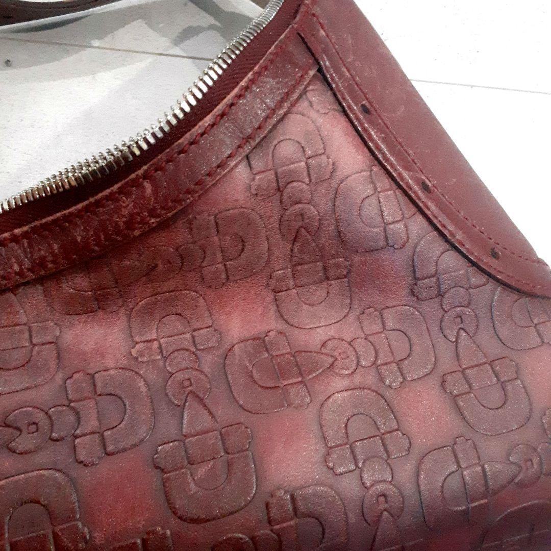 GUCCI グッチ ホースビット レザー ショルダーバッグ 本革 ボルドー 伊製_10