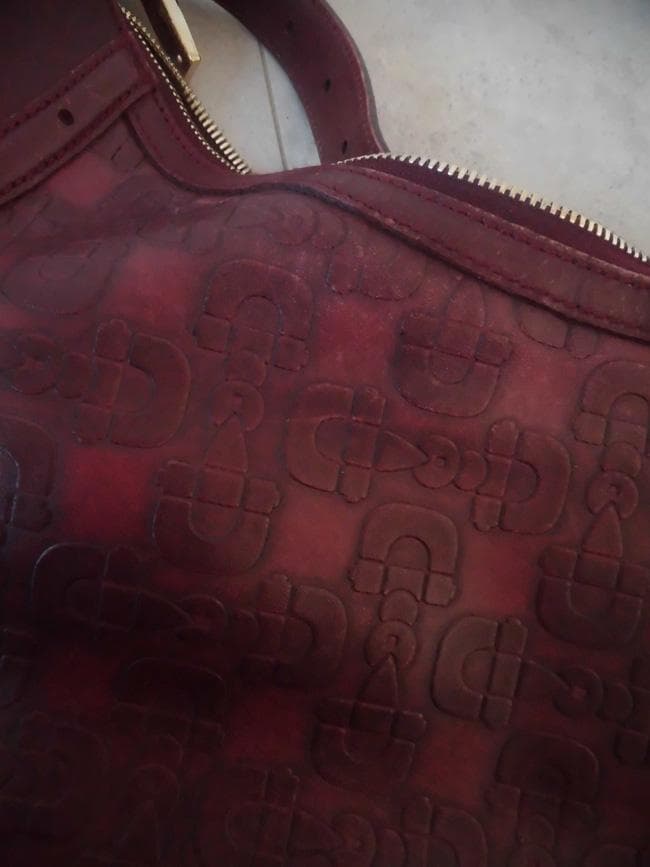 GUCCI グッチ ホースビット レザー ショルダーバッグ 本革 ボルドー 伊製_3
