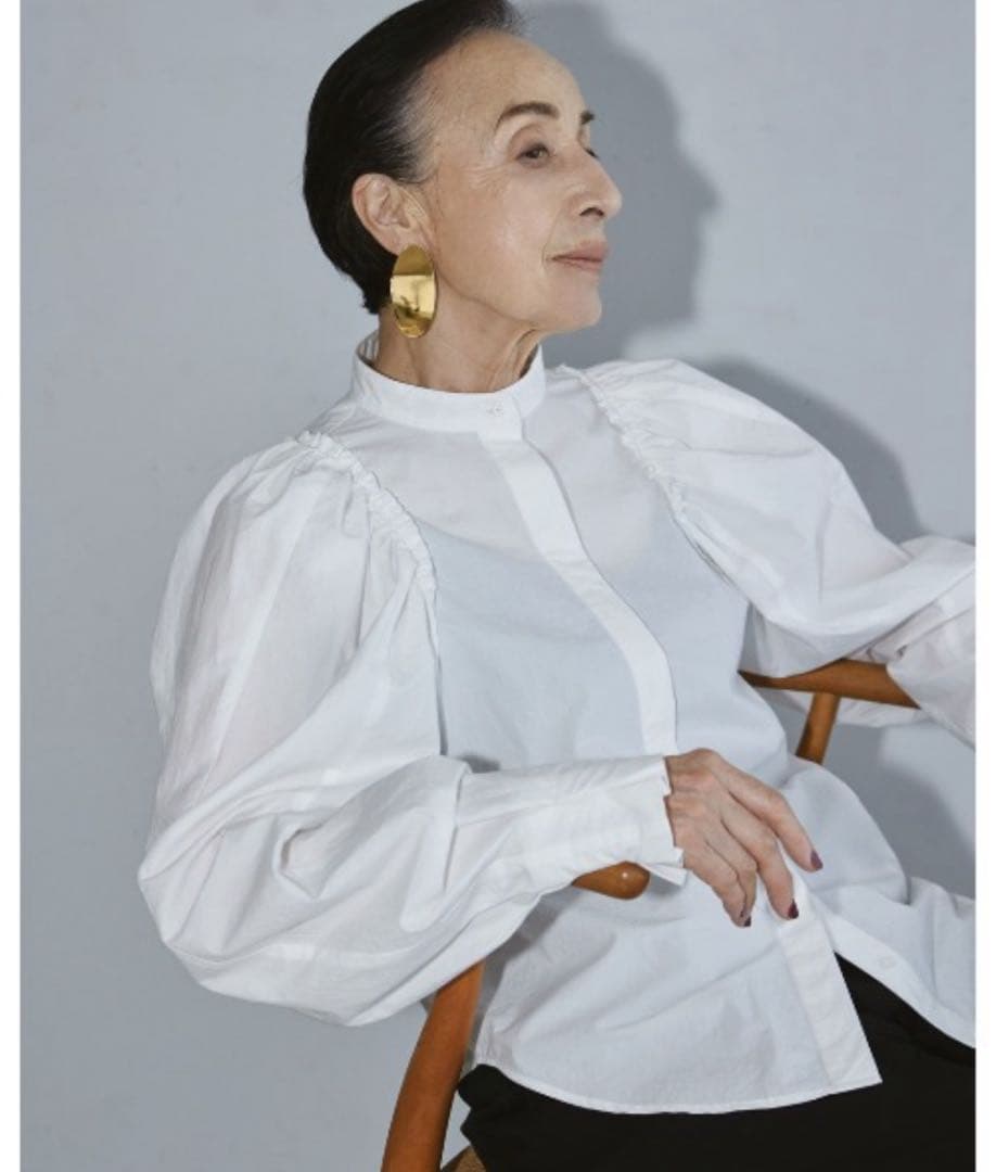 todayful カットオフパフショルダーシャツ