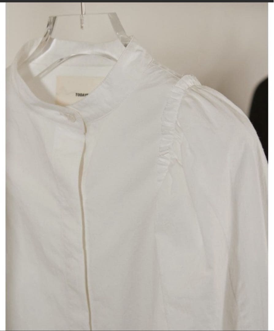 todayful カットオフパフショルダーシャツ