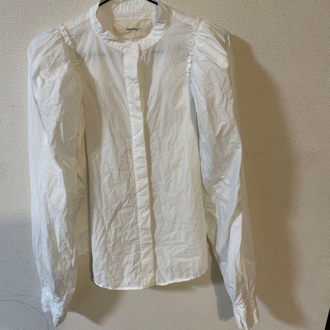 todayful カットオフパフショルダーシャツ