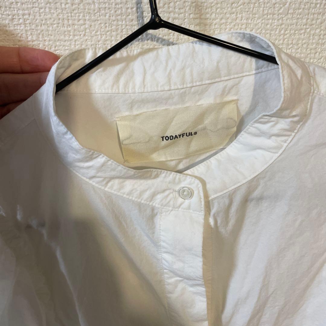 todayful カットオフパフショルダーシャツ