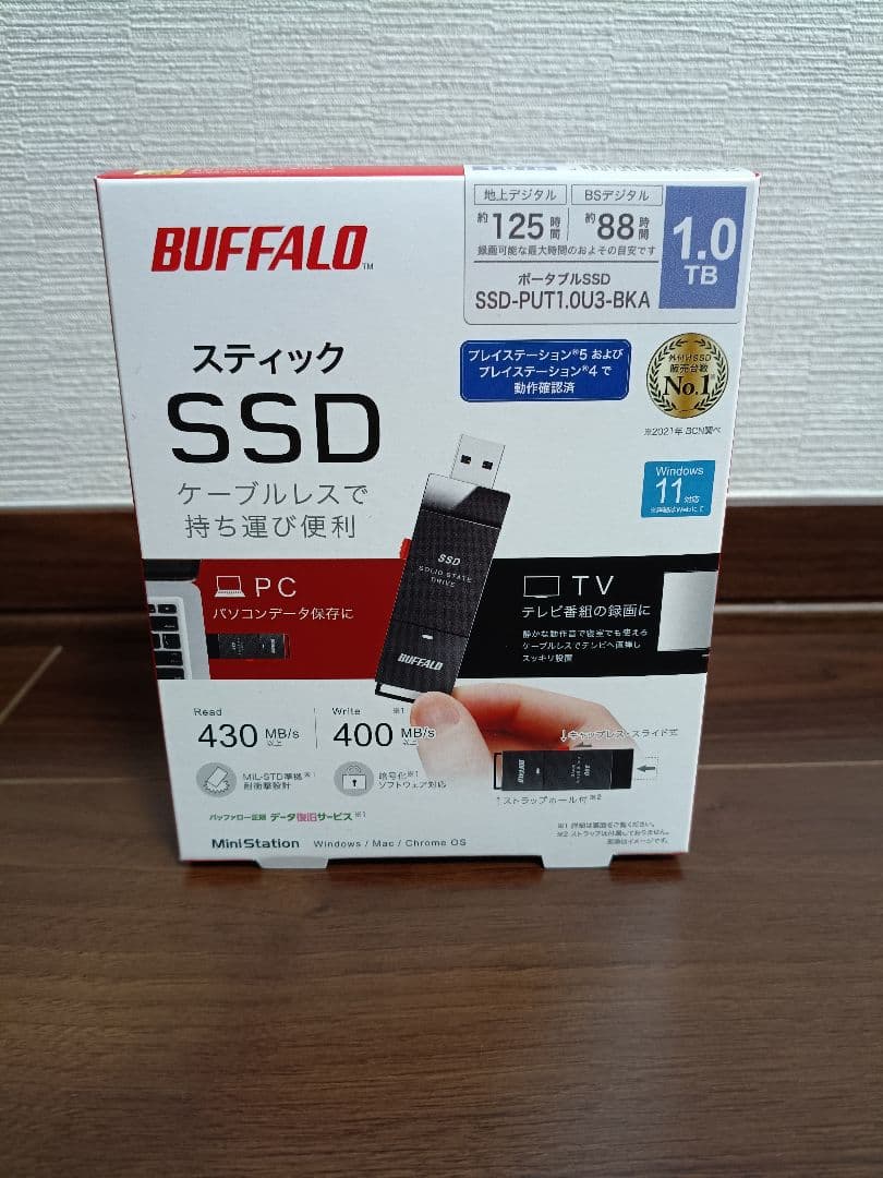 外付けハードディスク・ドライブ BUFFALO SSD-PUTL/U3-BKA 1.0TB