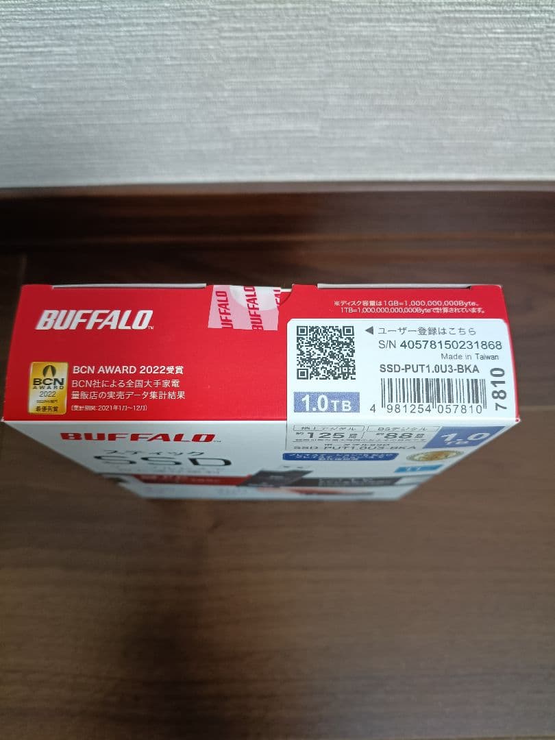 外付けハードディスク・ドライブ BUFFALO SSD-PUTL/U3-BKA 1.0TB