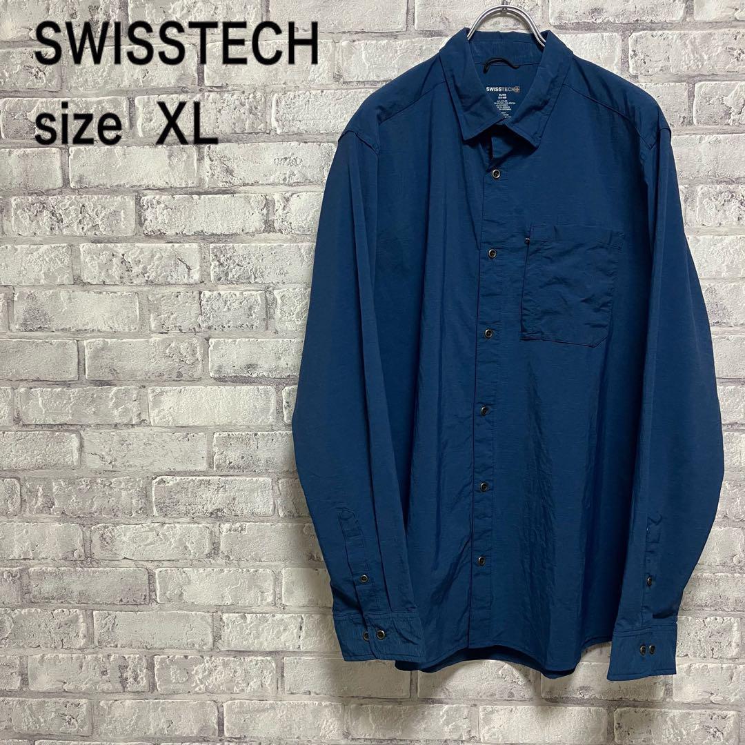 【SWISSTECH】スイステック 長袖シャツ XL ネイビー お洒落