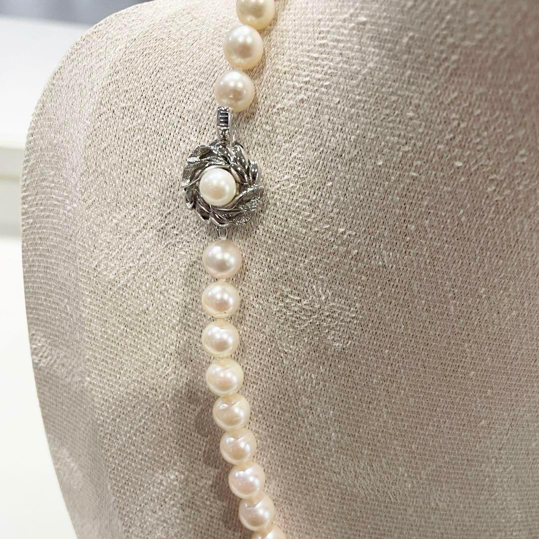 最終決算 美品】アコヤ真珠☆パールネックレス☆ホワイト☆シルバー刻印 アクセサリー