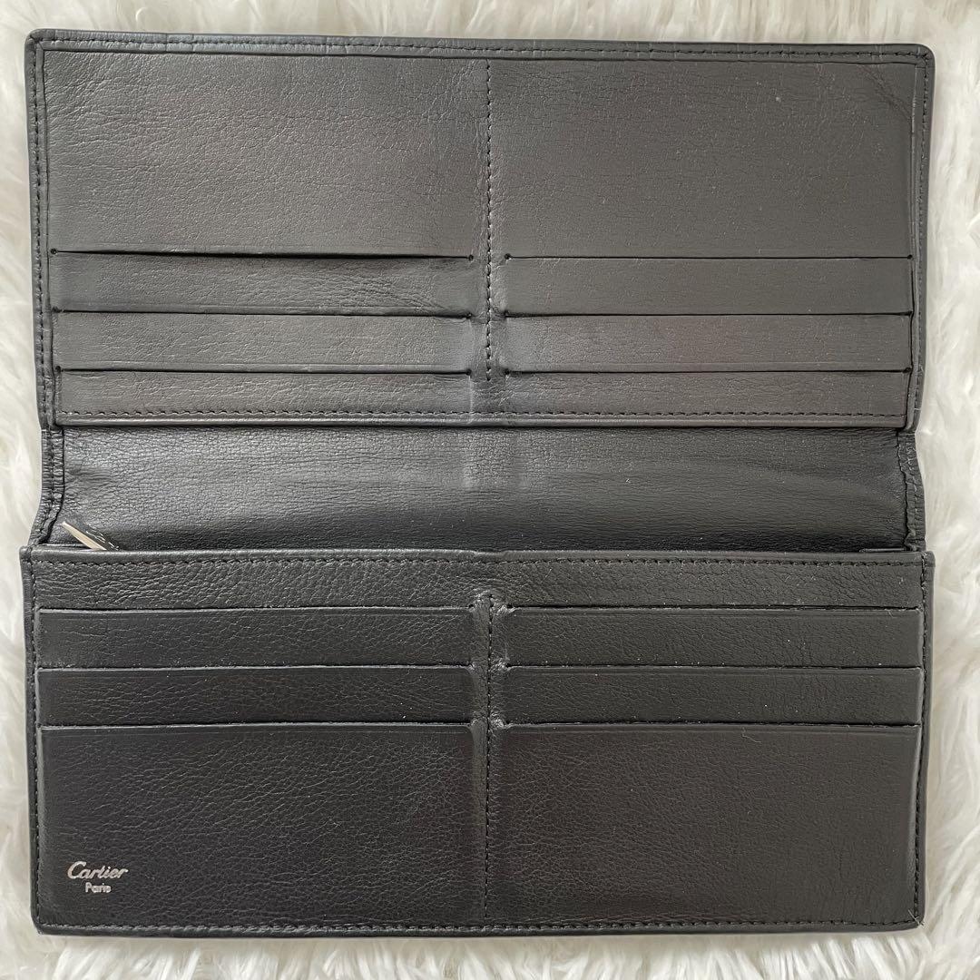 Cartier パンテール ブラックレザー 長財布 Cartier カルティエ パンテール・レザー 長財布 2つ折り財布