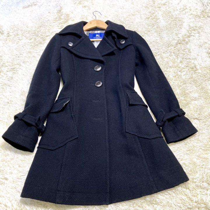 ェックにな 格安 ノバチェック ウールコート アンゴラ Rfxcw-m57520291010 Burberry Bluelabel レディース