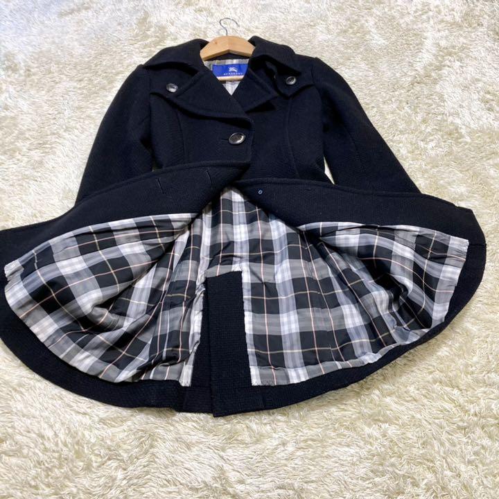 ェックにな 格安 ノバチェック ウールコート アンゴラ Rfxcw-m57520291010 Burberry Bluelabel レディース