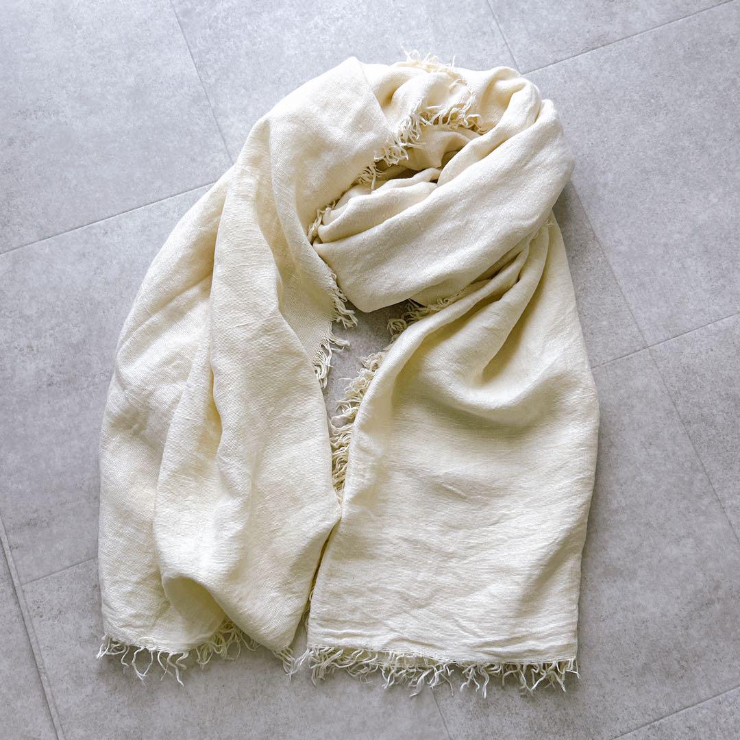 美品✨ アソースメレASAUCE MELER ベルギーリネン フリンジストール
