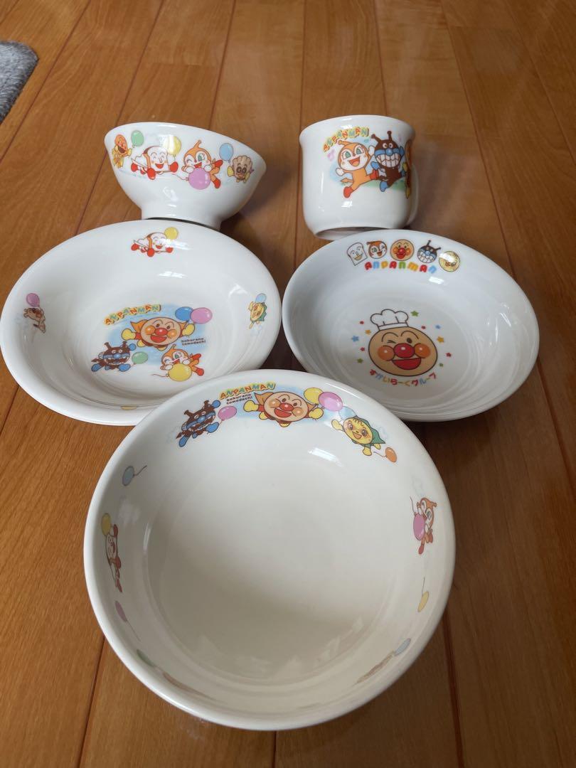 アンパンマン子供用食器5点セットラーメンどんぶり茶碗小皿カップ