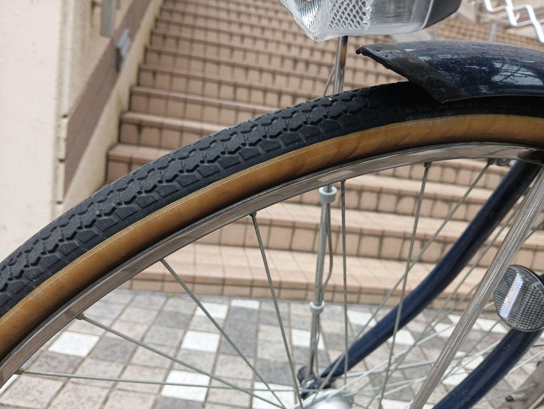 Bridgestone シティサイクル ネイビー 前カゴ付き