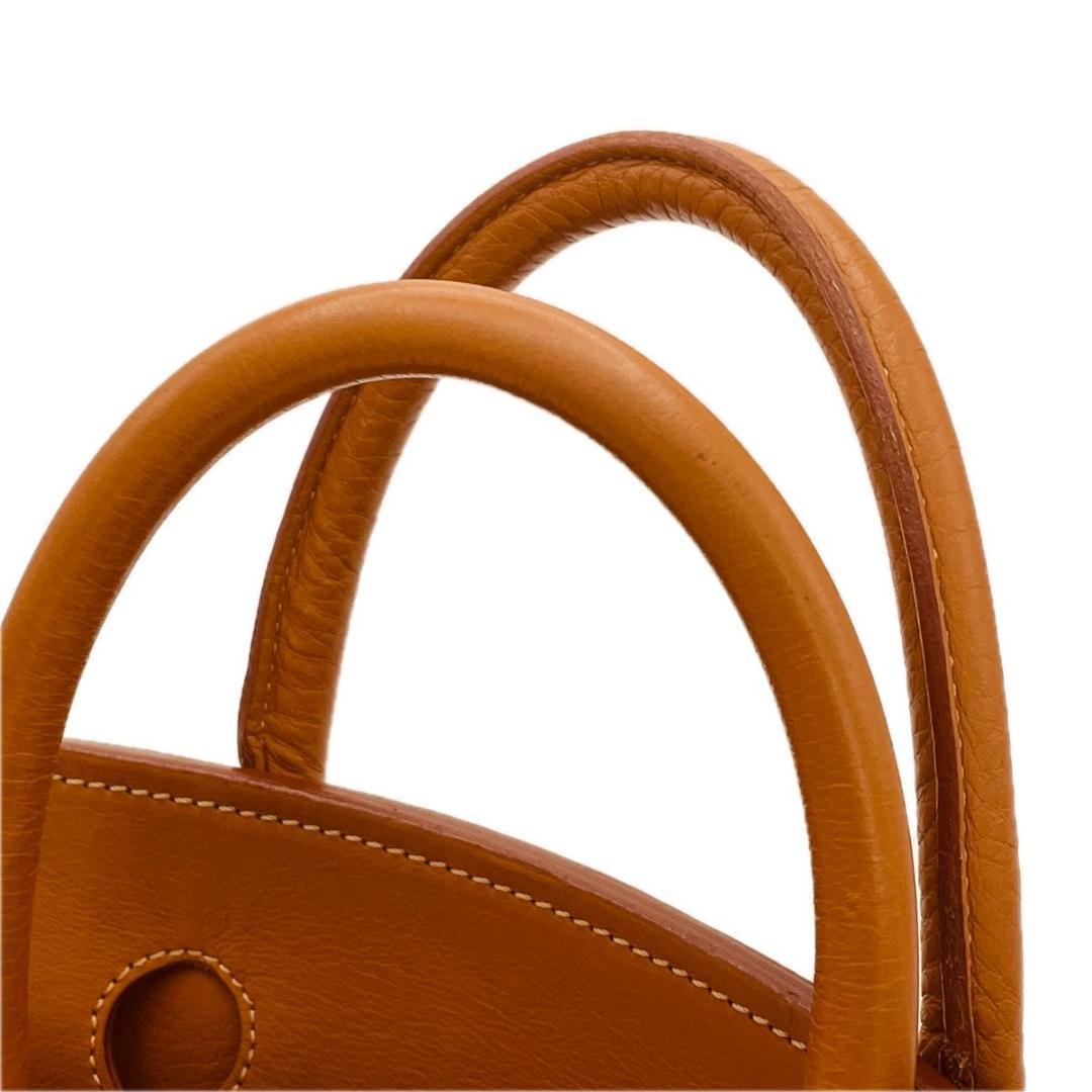 ハイクラス ハンドバッグ カデナ ゴールド金具 ブラウン 美品］ハイクラス HIGH CLASS ハンドバッグ 35 レザー カデナ