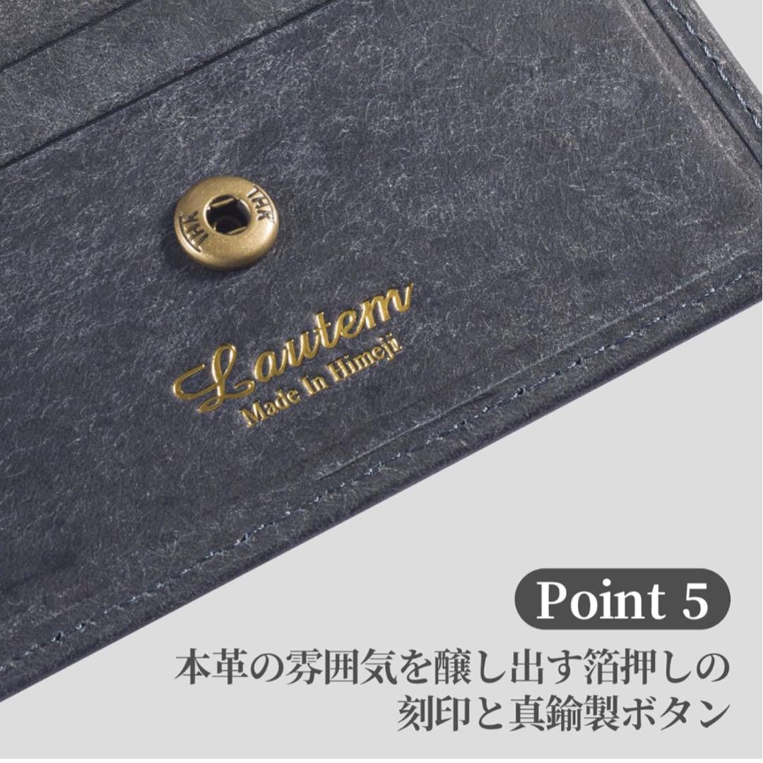 二つ折り財布 メンズ 　レディース　ミニ財布 小さい 薄い コンパクト ネイビー