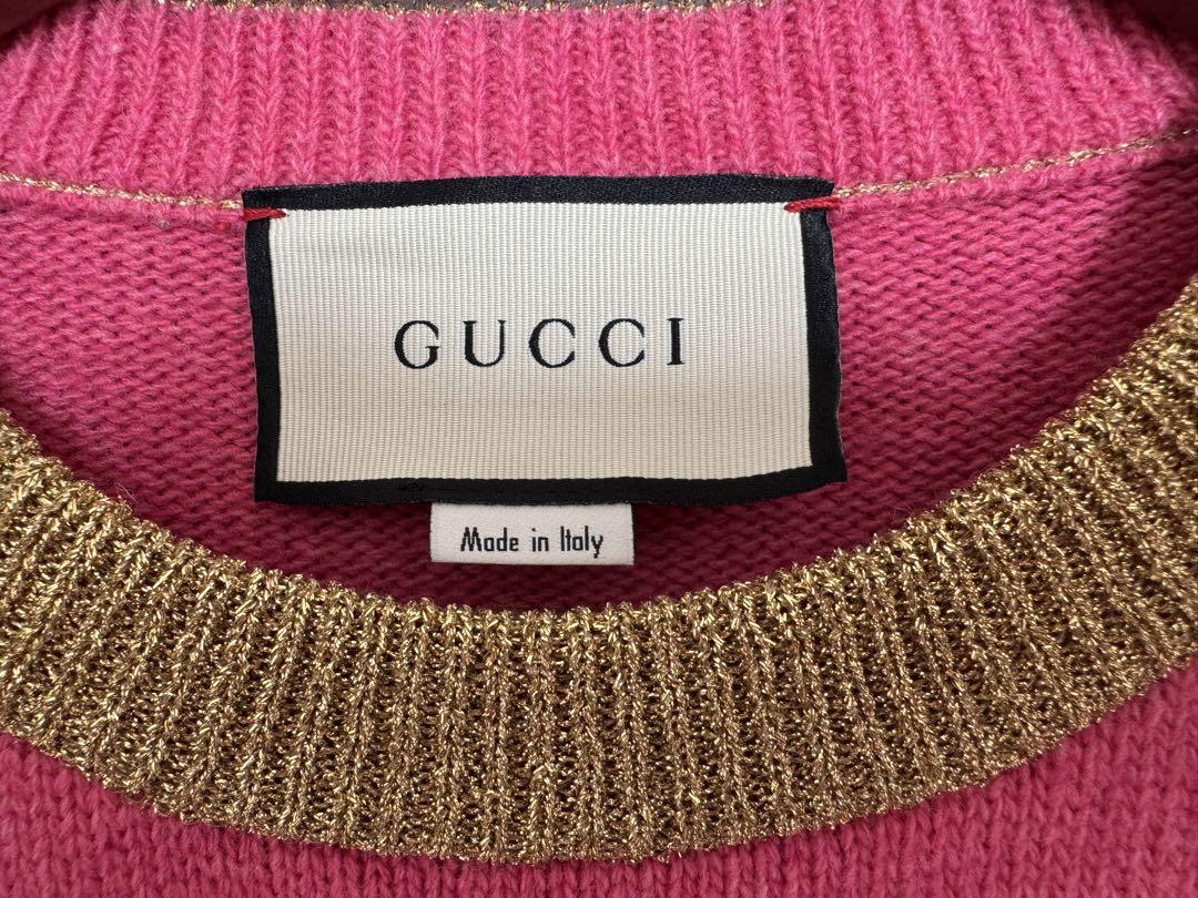 美品 GUCCI ネコ ラインストーン フェイクパール