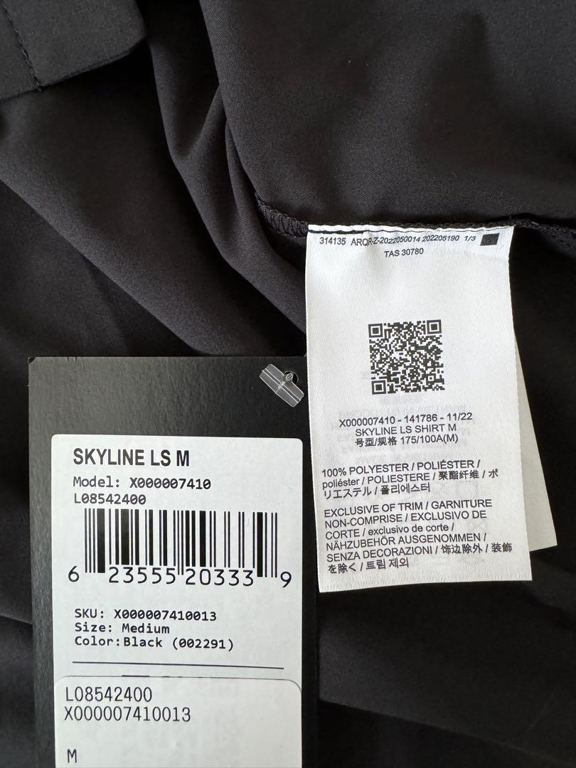 新品 アークテリクス スカイラインシャツ M size ブラック