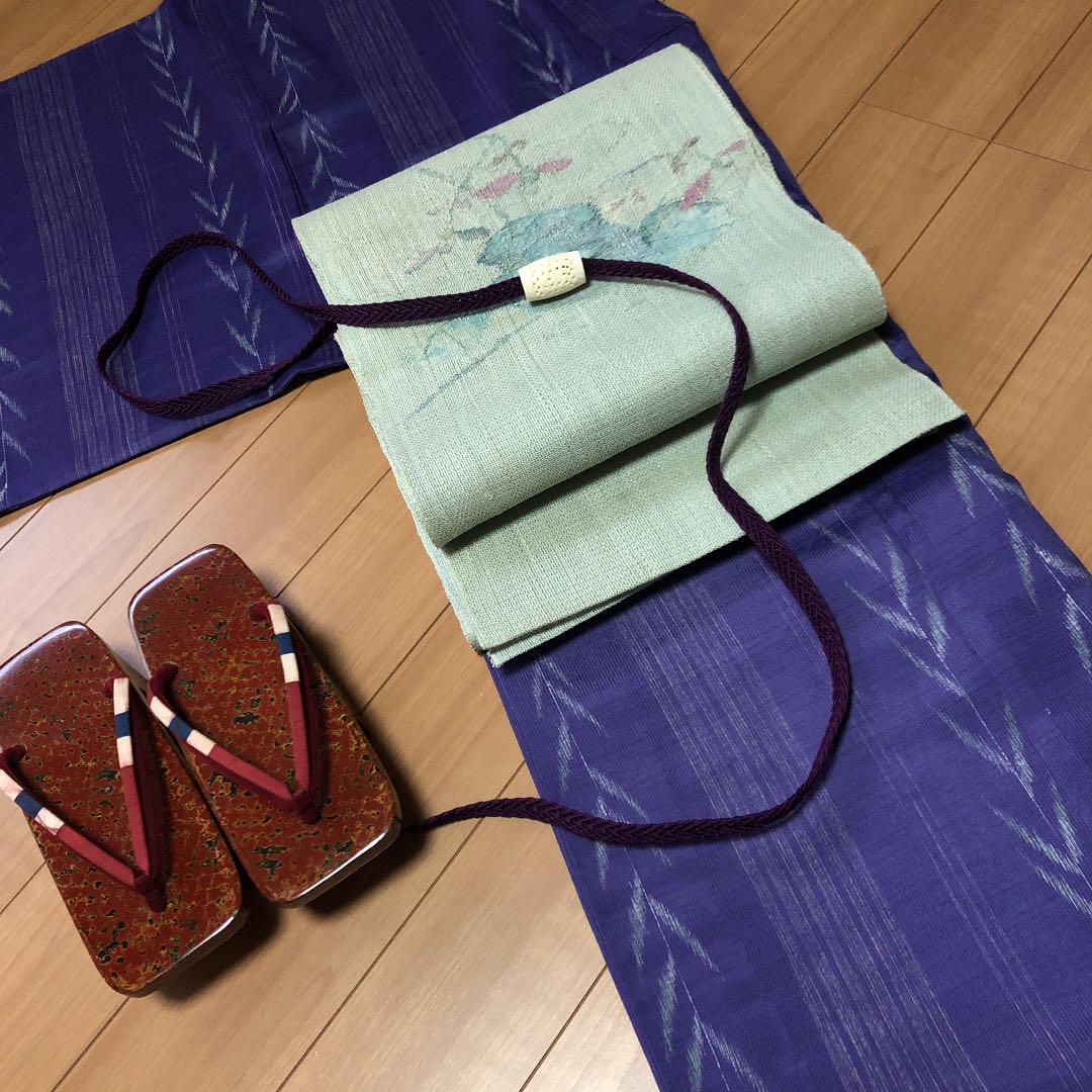 ★専用★美しい紫に＊柳縞の＊紗着物