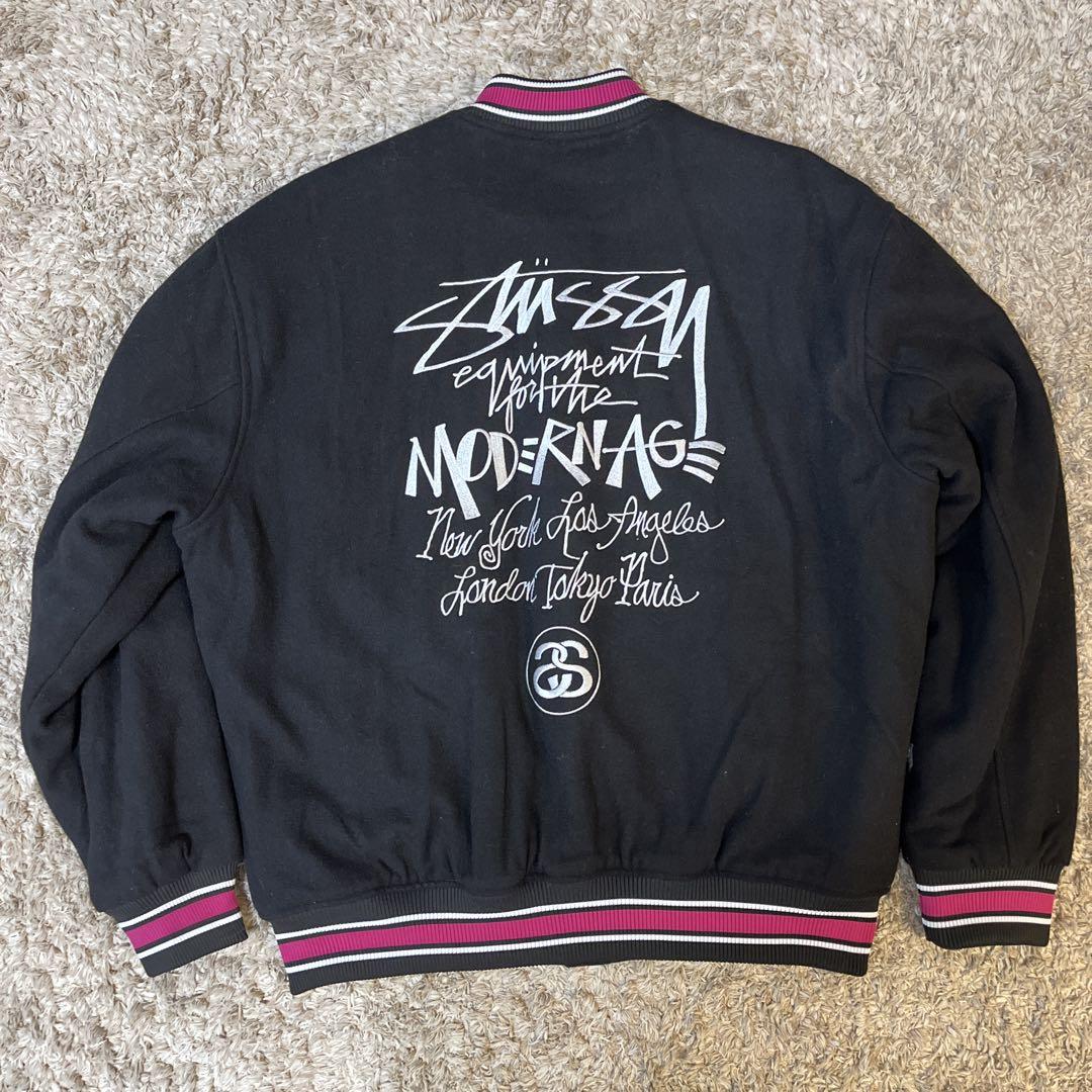 Stussy ブラック バーシティジャケット Lサイズ Stussy ブラック バーシティジャケット Lサイズ
