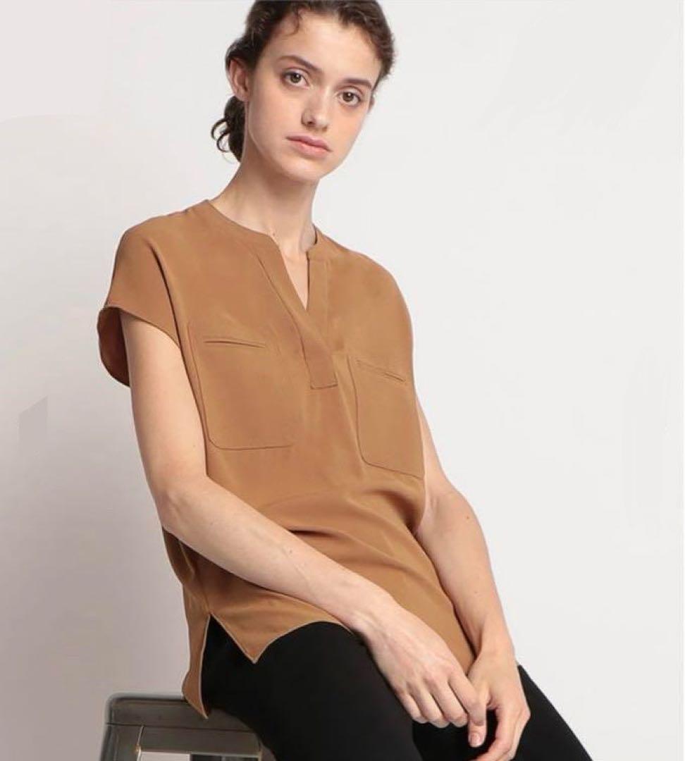 Theory 22SS 完売 ウォッシャブル スキッパーネックブラウス