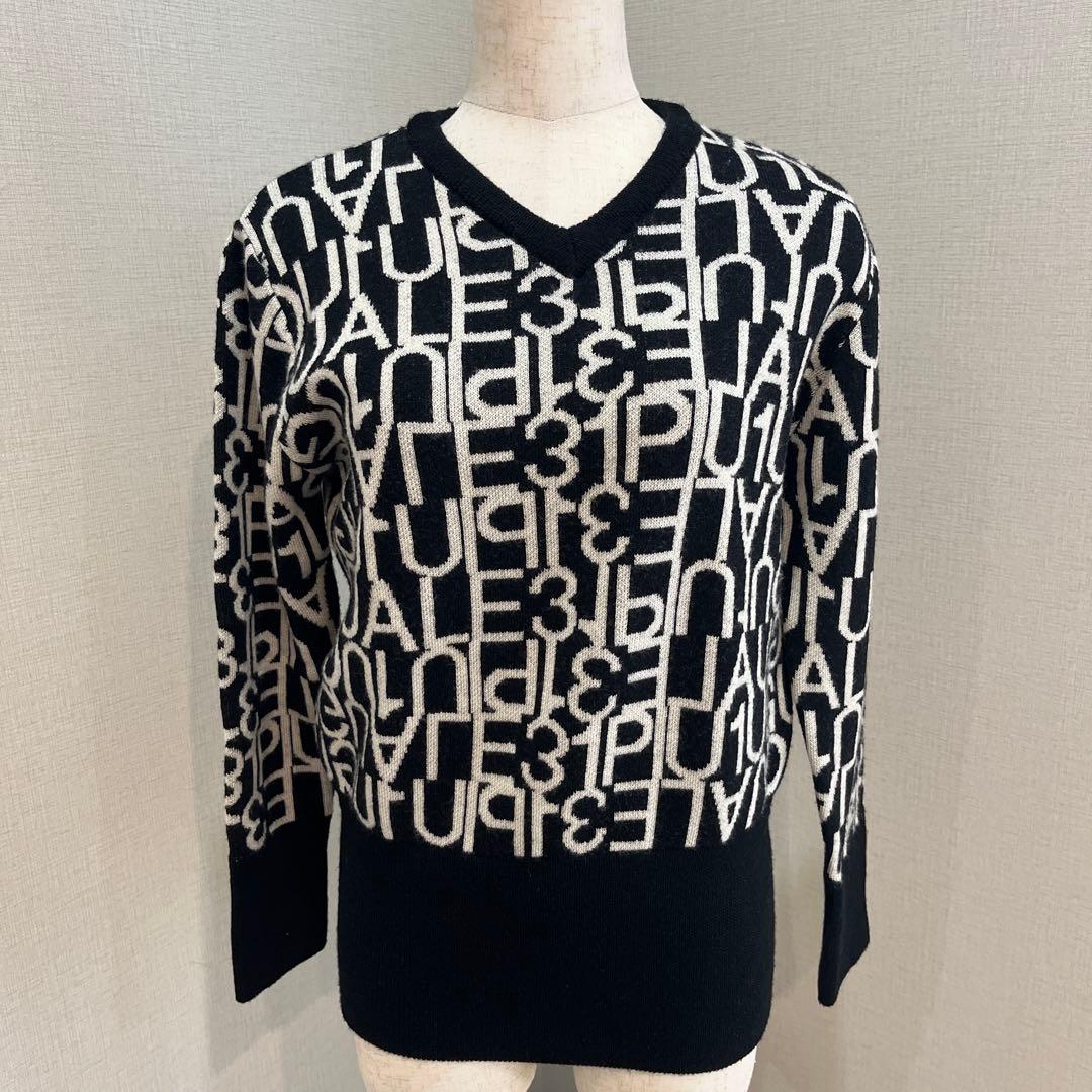 1PIU1UGUALE3 ウノピゥ ウノウグァーレトレ ニット ブラック IIM・1piu1uguale3