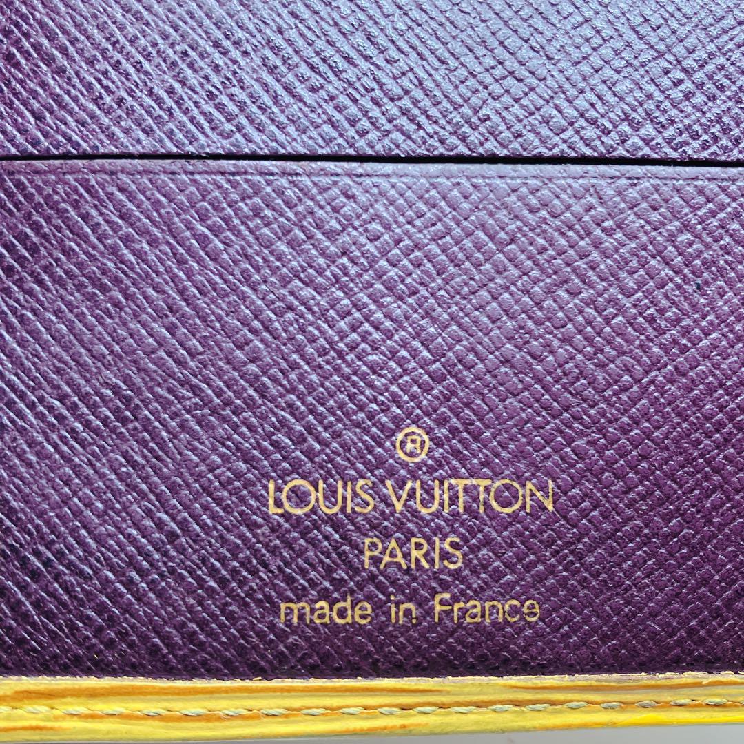 LOUIS VUITTON 財布 エピ イエロー パープル 2つ折り財布 レディース