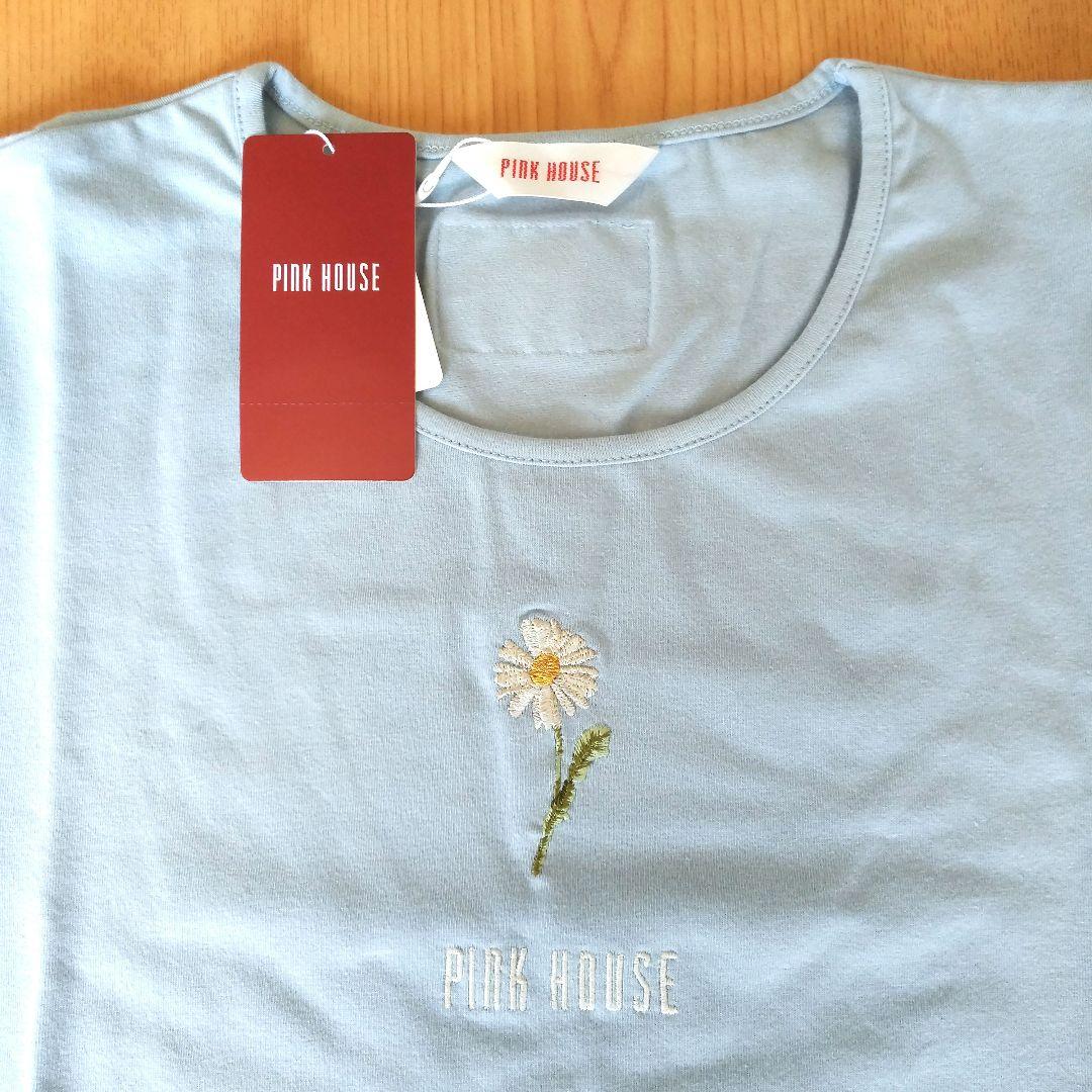 ピンクハウス♡２０２３夏♡半袖Ｔシャツ　カットソー　ブルーグレー　Ｌ