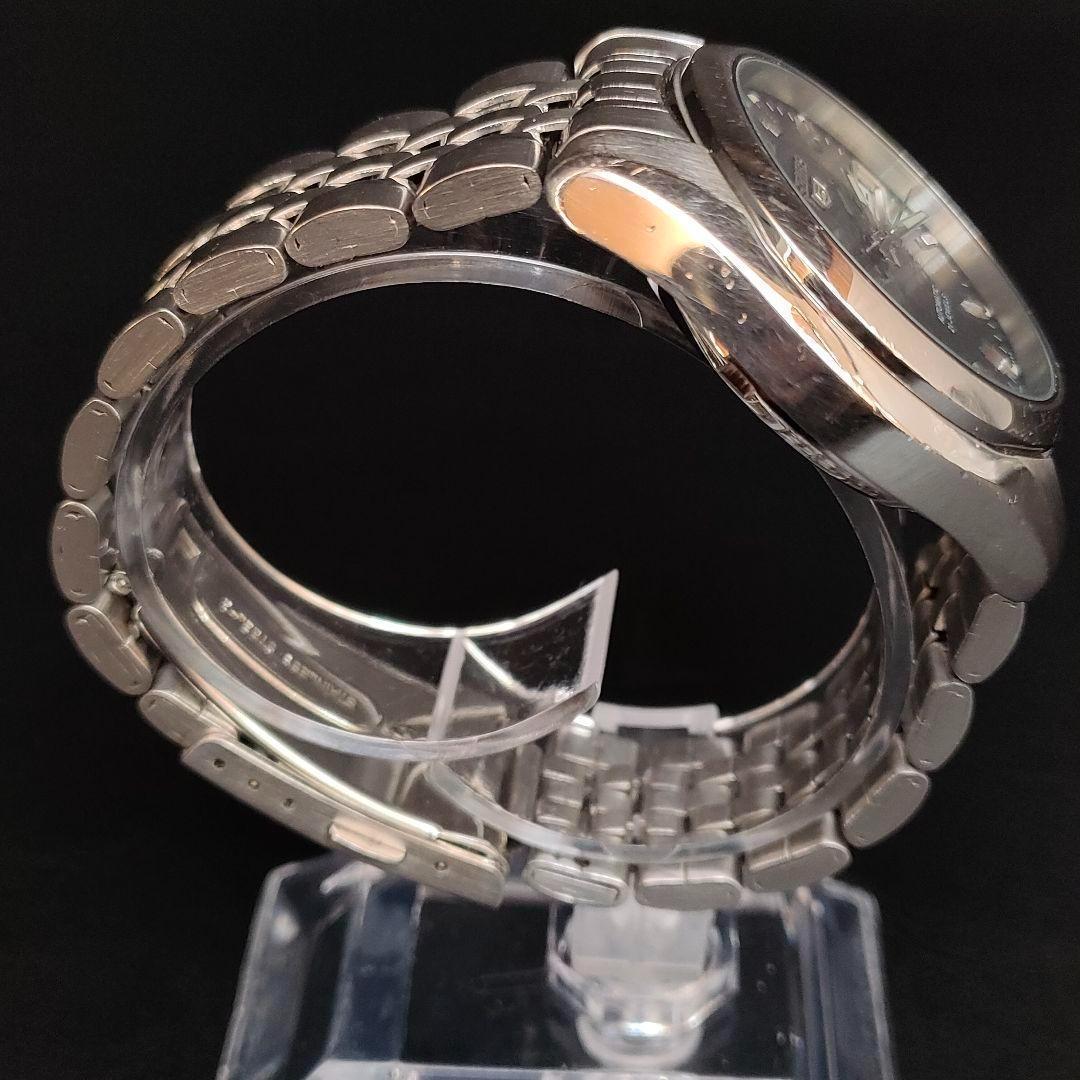 美品　SEIKO5　セイコーファイブ　ネイビー　シルバー　自動巻き　裏スケ 時計