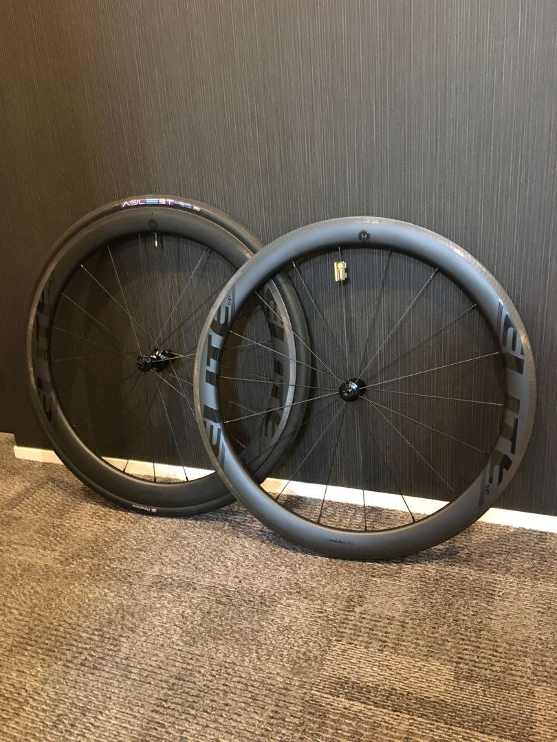 【超美品】ELITEWHEELS エッジカーボンホイール　50リムブレーキ用