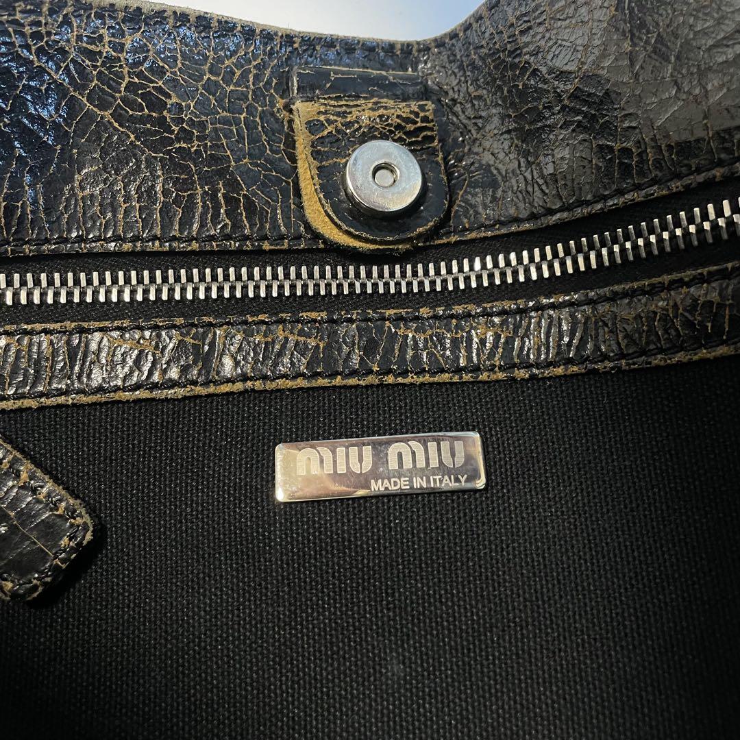 バッグ MIU MIU STUDS FLOWER LEATHER BAG
