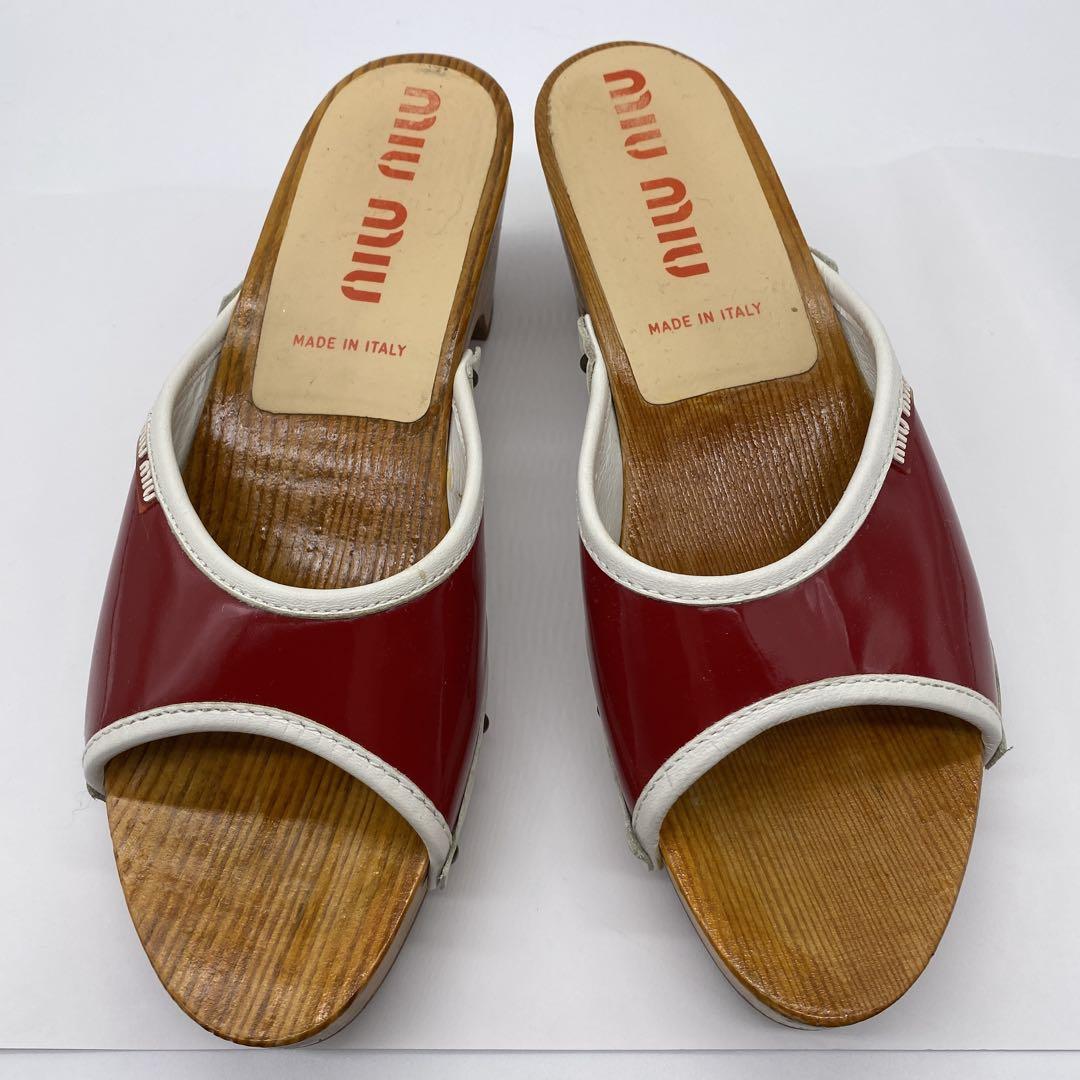 miumiu♢ウッドサンダルサイズ38