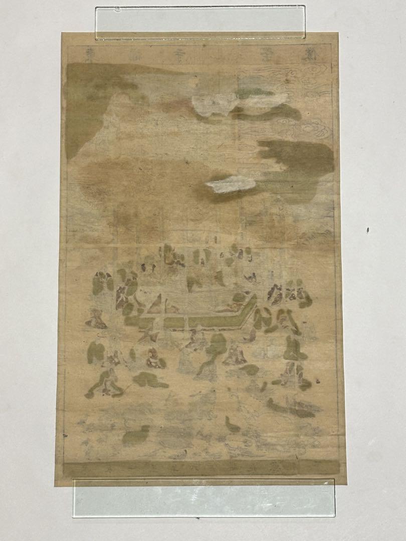 「東福寺涅槃像」明兆 彩色木版刷り １枚|釈迦涅槃図 江戸時代 仏教美術 木版画