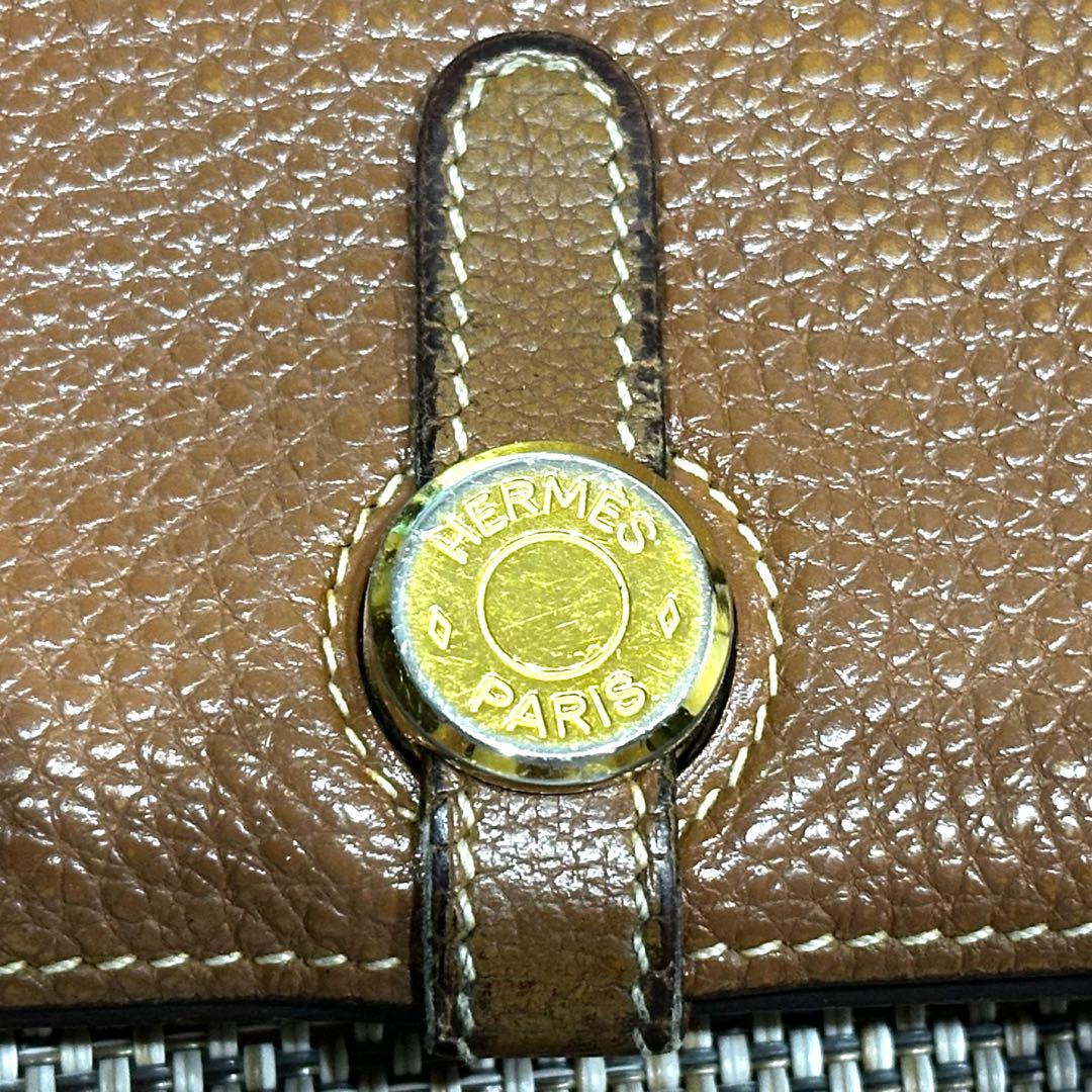 HERMES エルメス　ドゴン GM 財布 トゴ　レザー 茶色 ブラウン　□G