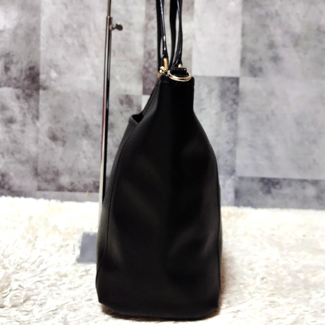 良品 コーチ トートバッグ 2way A4対応 オールレザー 自立 ブラック 良品】COACH コーチ トートバック 2way レザー ブラック