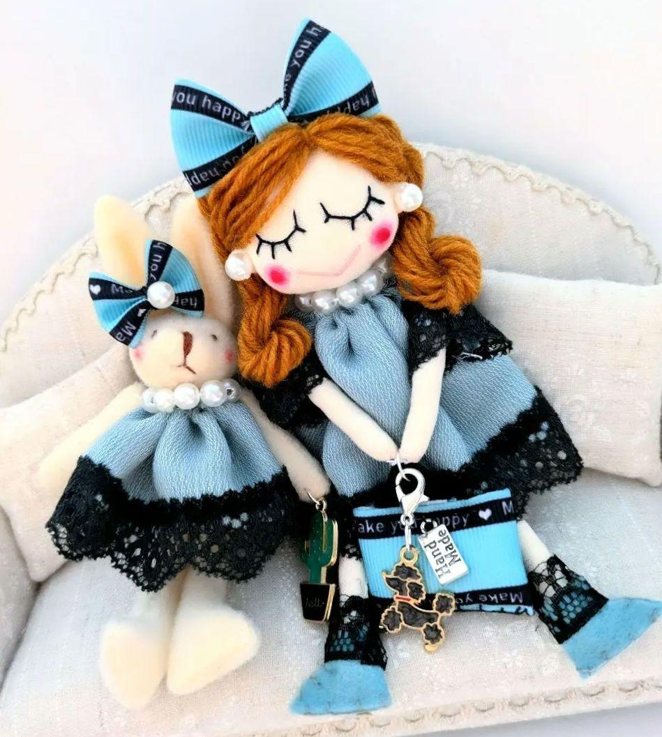 ハンドメイド うさぎチャーム＆ドールチャーム バッグチャーム