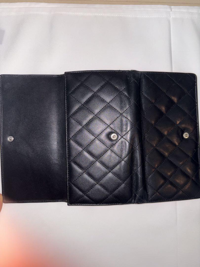CHANEL シャネル カンボンライン 長財布 ブラック　ピンク 正規品