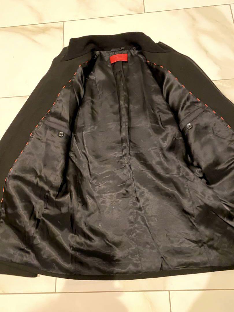 美品 HUGO BOSS ノーカラージャケット フルジップ ブラック　46