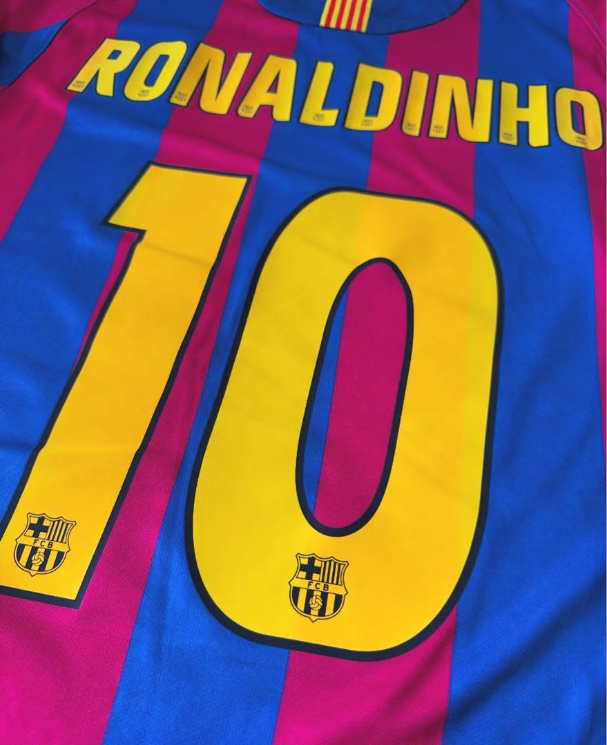 バルセロナ05/06 ロナウジーニョ　ホームユニフォーム　長袖 NIKE FCバルセロナ 05/06ホーム半袖ユニフォーム #10
