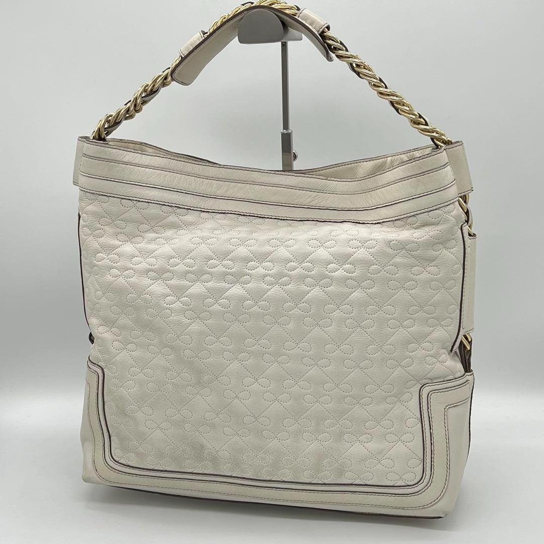 パーティを彩るご馳走や 良品】ANYA ホワイト チェーンバッグ ハンドバッグ HINDMARCH バッグ