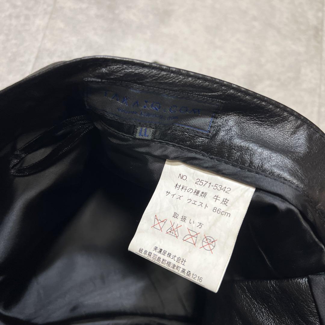 リーバイス501型 レザー パンツ メンズ 黒 牛革 XL LL 86cm