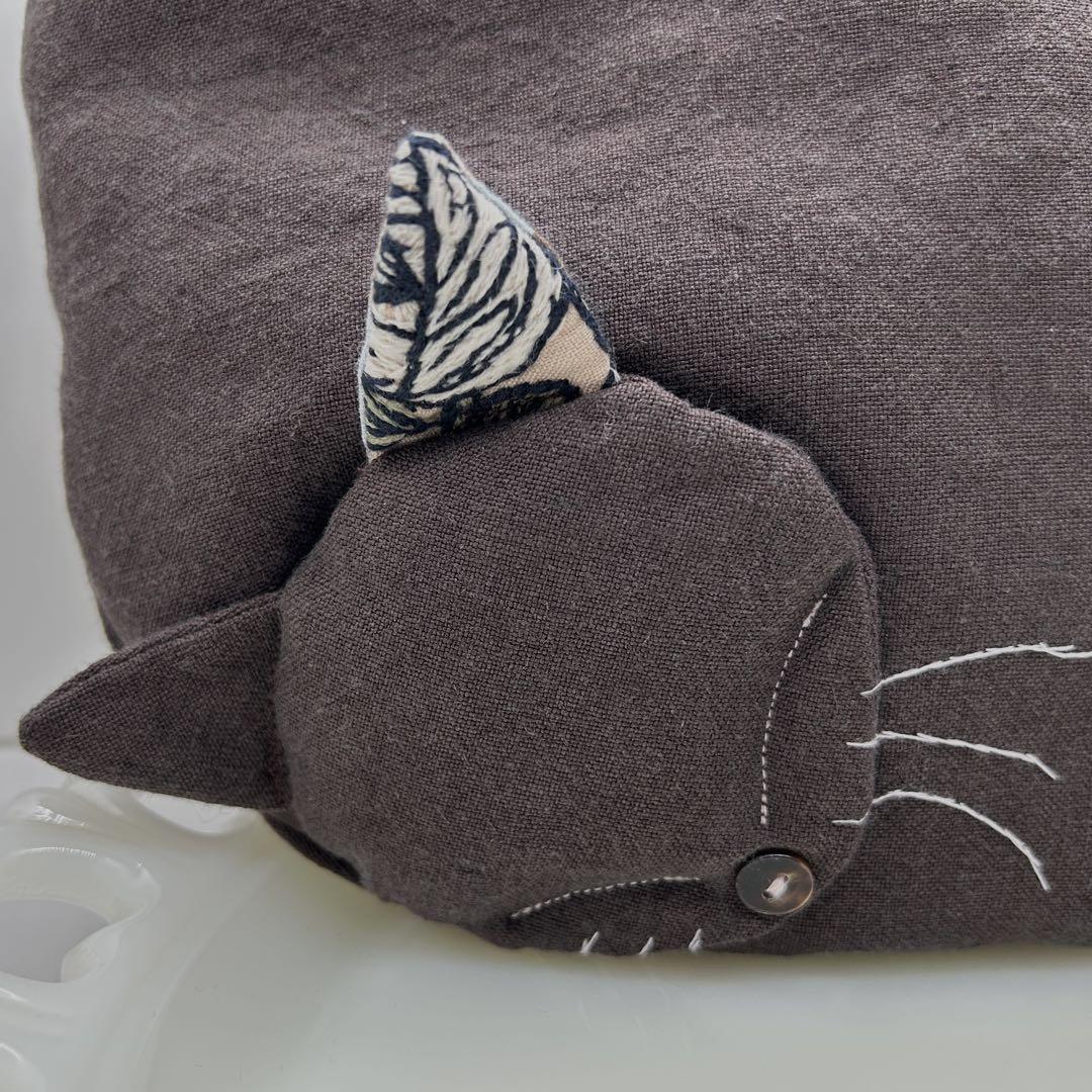 ハンドメイド眠りねこクロワッサンショルダーバッグミナペルホネンのカケラ使用 ハンドメイド眠りねこクロワッサンショルダーバッグミナ