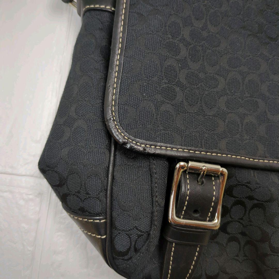 COACH　コーチ　メッセンジャーバッグ　シグネチャー　BLACK