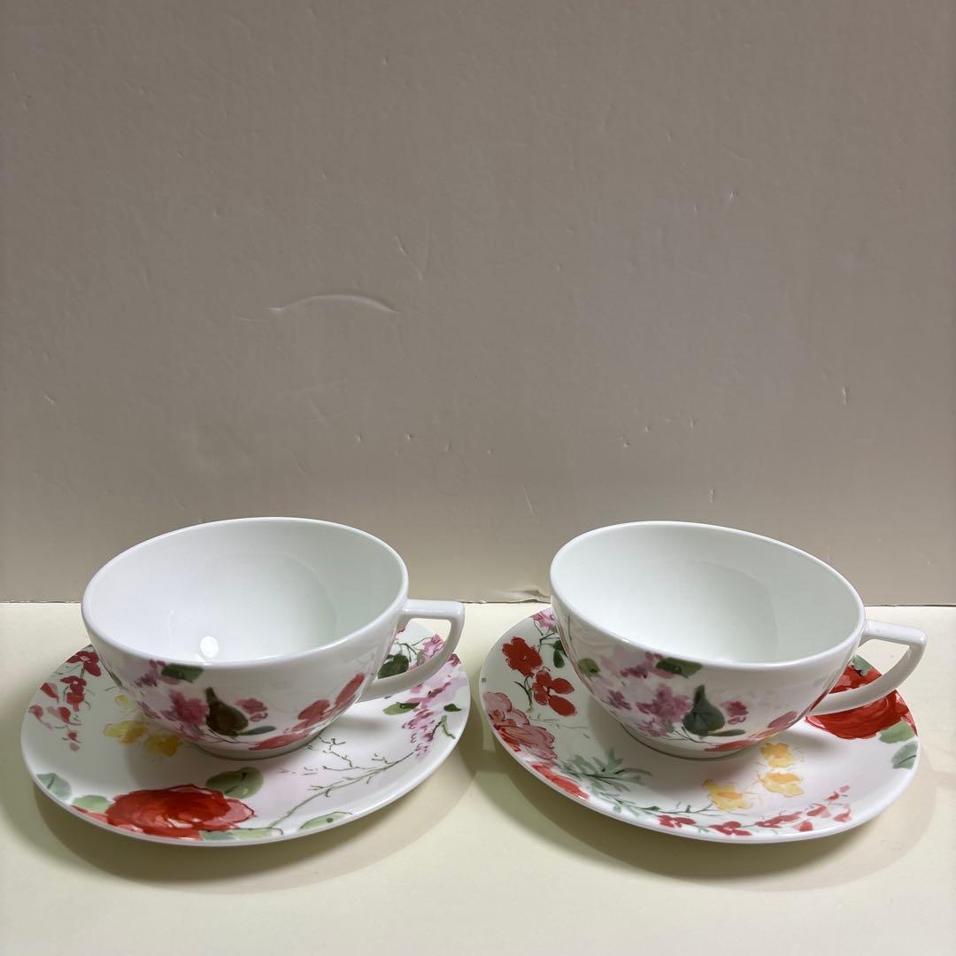 Wedgwood ジャスパー フローラル ティーカップ ソーサー 2客セットWEDGWOOD