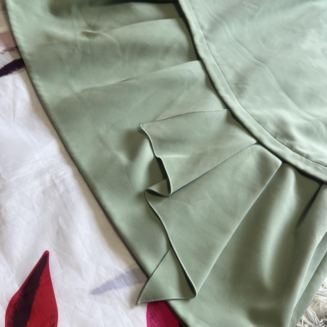 【良品】FOXEY NEW YORK 膝丈ワンピース ライトグリーン 38