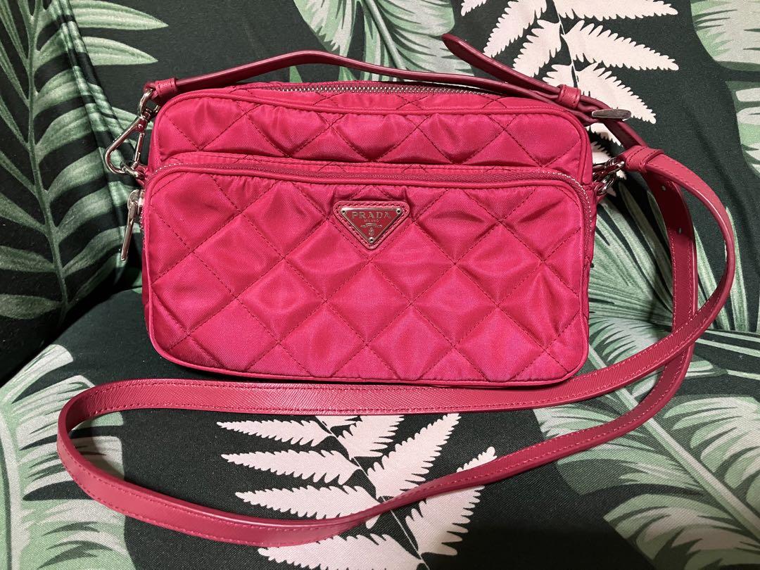 正規店仕入れの プラダ 美品 PRADA キルティングピンク ショルダーバッグ バッグ