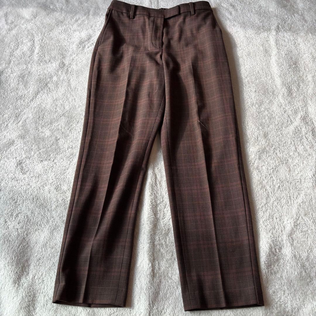 100%品質保証! ビーミングバイビームス スーツ ノーカラー パンツ チェック ブラウンM・B:MING by BEAMS